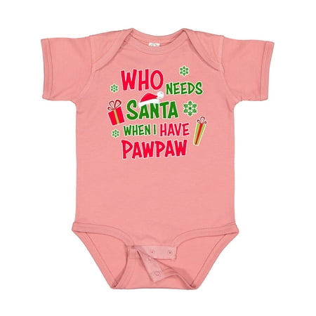 

Inktastic Who Needs Santa when I Have Pawpaw Gift Baby Boy or Baby Girl Bodysuit