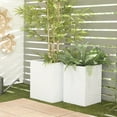thumbnail image 2 of CosmoLiving by Cosmopolitan 17", 14"W Indoor Outdoor White Metal Planter (2 Count), 2 of 9