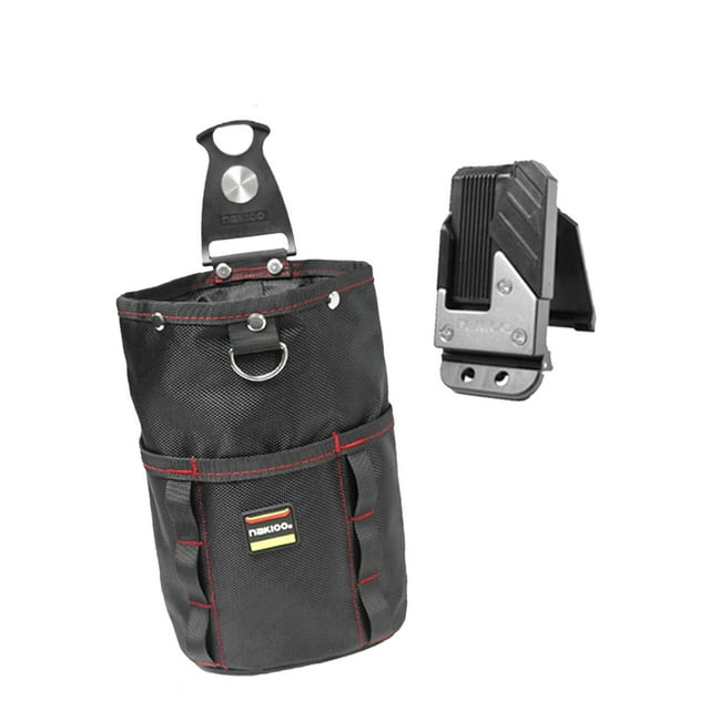 Bolsa de herramientas con clip de cinturón, bolsa de herramientas de cintura, organizador de almacenamiento anti -scratch con múltiples bolsillos para L