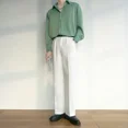 thumbnail image 2 of Pantalones anchos y holgados de verano para hombre, pantalones de traje rectos para hombre, ropa de lujo nueva en primavera, reseñas coreanas, muchos estilos clásicos de vestir, 2 of 5