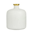 thumbnail image 6 of DecMode 12" White Glass Vase with Gold Rim, 6 of 8