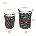 thumbnail image 3 of Sikiie Adventure Camping Badge Print Round Dirty Clothes Basket, Waterproof Standing Foldable Storage Basket, for Laundry Room, Bedroom, Bathroom Storage-Small, 3 of 6