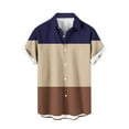 thumbnail image 2 of Qertyioot Chemise Imprimée Géométrique à Manches Courtes et Col Rond pour Hommes, Ultra Douce en Bambou, 2 of 4