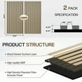 thumbnail image 5 of Wood Wall Panels 2 Pack, Home Improvement Wood Panels for Wall 46.45" x 23.81" Wall Panels for Interior Wall Decor, 3D Wood Slat Wall Panel/Fluted Soundproof Slat Sound Absorbing Panels, 5 of 7