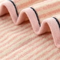 thumbnail image 2 of WuPing Bath Towel Set (2-Piece) Pure Cotton Striped Absorbent Soft Hand Towels (Pink, 23.1 x 13.4 Inches), 2 of 5
