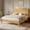 Natural, variant on Sha Cerlin King Size Bamboo Platform Bed Frame, Mid-Century Modern Style with Japanese Joinery Headboard, 43.3" Wooden Headboard, 800 lb Support, Warm Brown