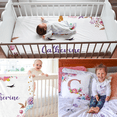 thumbnail image 6 of KAINSY Personalized Unicorn Crib Bedding Set for Toddlers Kids - Customized Name Double Layer Blanket Set for Baby Boys Girls - 3 Pcs Baby Crib Sets, Fitted Crib Sheets Set (Fixed Size), 6 of 7