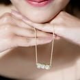 thumbnail image 6 of Rosec Jewels Lab Created Diamond Bar Necklace for Women - 3 Stone Necklace - EF-VS Quality - Ready to Gift, 10K Yellow Gold, 6 of 8