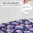 thumbnail image 5 of Sikiie cool flower Skull Dish Drying Mat, Kitchen Counter Mat, Self Drying Mat for Kitchen Counter Dish Drying Pad ,for Dishes, Utensils, Pots and Pans（24" x 18"）, 5 of 7