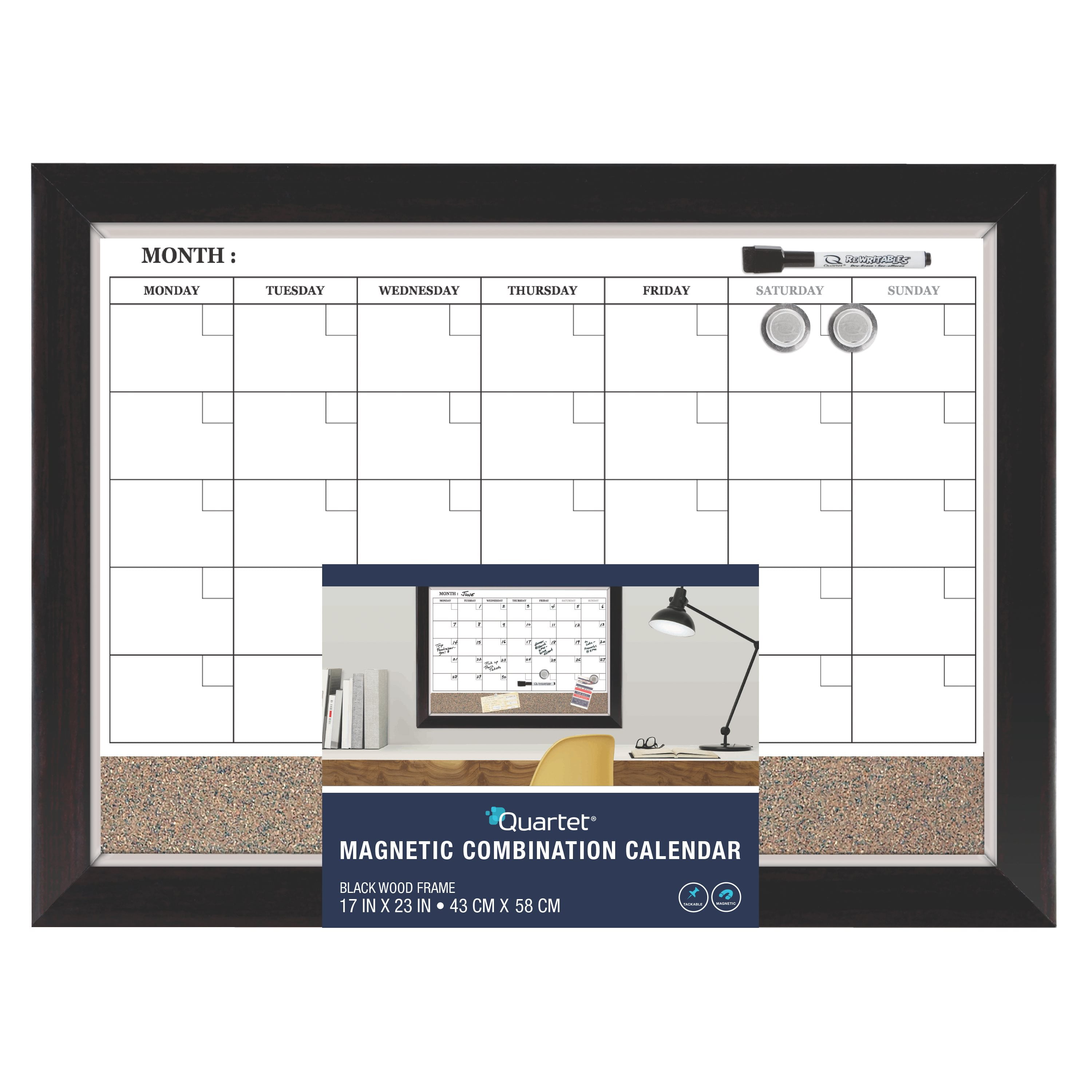 Quartet Home Decor Calendar Whiteboard, DryErase, 17′ x 23