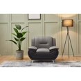 thumbnail image 2 of Pemberly Row Modern Upholstered Faux Leather Chair in Black / Gray, 2 of 5