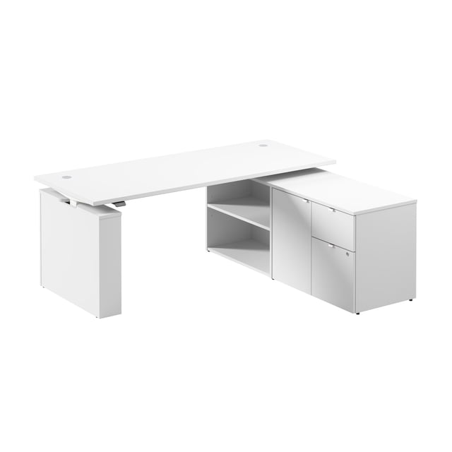 Bureau Debout Stratus 72W x 30D avec Rangement, Blanc - Bois d'Ingénierie