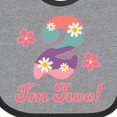 thumbnail image 4 of Inktastic 2nd Birthday Retro Flowers 2 Year Old Girl Girls Baby Bib, 4 of 4