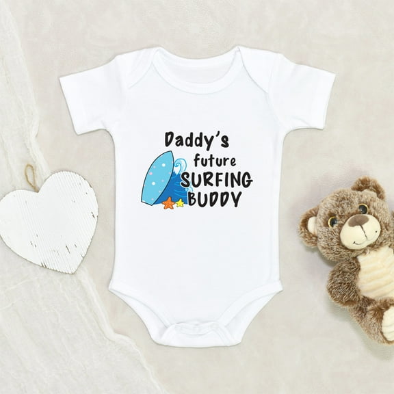 Newbabywishes - Daddy's Soon Surfing Partner Baby Clothes for Boys and Girls - Surfboard Baby Clothes