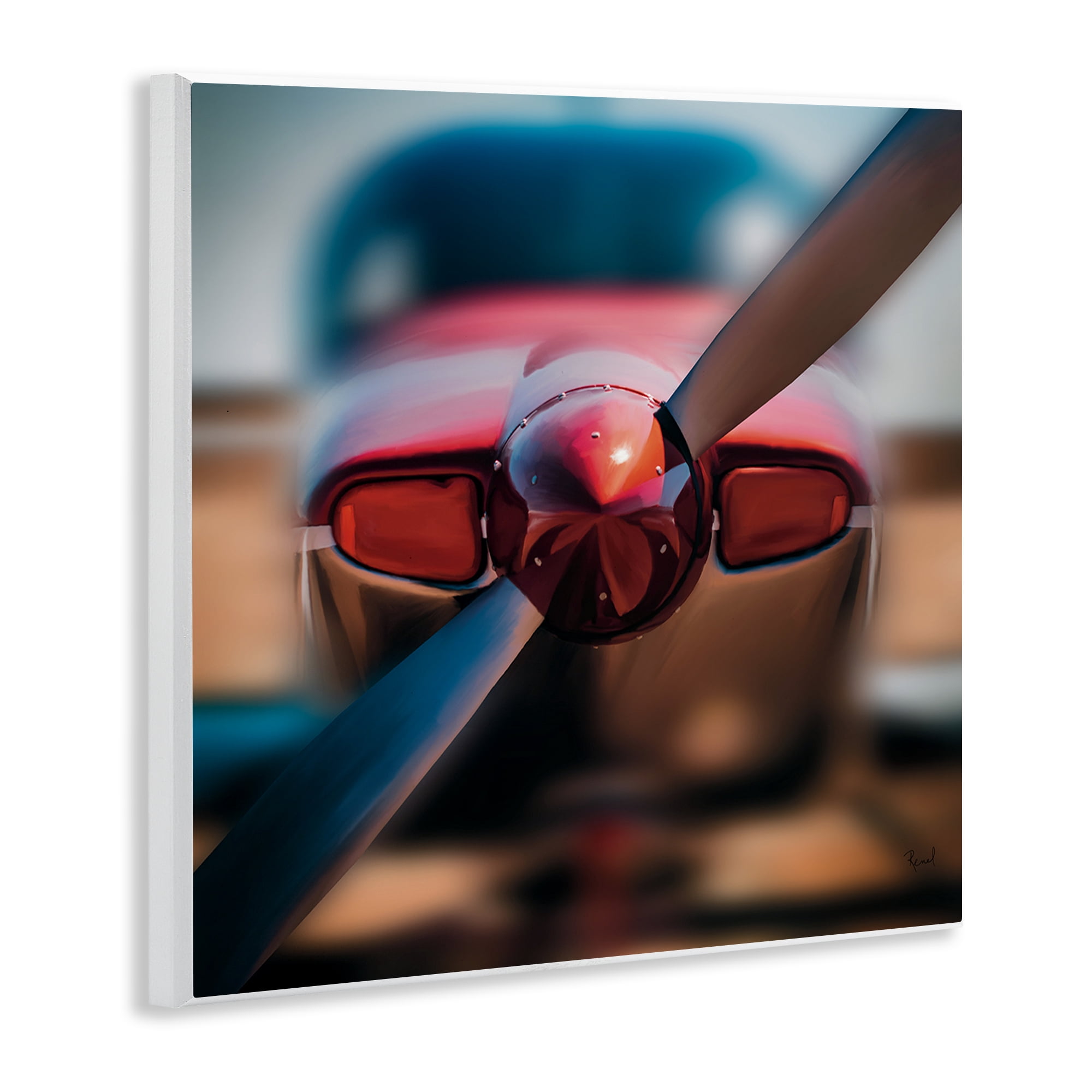 Stupell Industries Red Aircraft Propeller Wall Plaque Art, design by Renel Peters