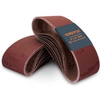 POWERTEC 18PK 3 x 21 Inch Sanding Belts, 3 Each of 60/80/120/180/240/400 Grits,Aluminum Oxide Belt Sander Sanding Belt Assortment for Portable Belt Sander,Wood & Paint Sanding,Metal Polishing- 110438