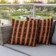 thumbnail image 4 of 2 Pack Outdoor Waterproof Throw Pillow Covers,Striped Southwest Ethnic Trial Style Decorative Square Patio Pillowcases for Chair Couch Sofa 16x16in, 4 of 9