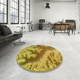 thumbnail image 3 of Ahgly Company Indoor Round Patterned Golden Brown Yellow Area Rugs, 5' Round, 3 of 6