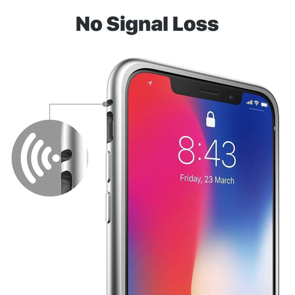 iPhone XR Adsorption Metal Frame Case with Tempered Glass Back