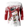 thumbnail image 4 of WEAIXIMIUNG T-Shirt de Noël Imprimé Col Rond Manches 3/4 Décontracté pour Femmes Saint-Valentin, 4 of 5