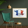 thumbnail image 2 of France Wall Art with Frame, Illustration of French Map Showing Marseille on Plain Backdrop, Printed Fabric Poster for Bathroom Living Room, 35" x 23", White Azure Blue and Scarlet, by Ambesonne, 2 of 2