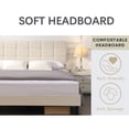 thumbnail image 5 of SEGMART Queen Size Bed Frame with Upholstered Headboard, Square Stitched Button Tufted, Mattress Foundation with Wooden Slats Support, No Box Spring Needed/Easy Assembly, Beige, 5 of 11