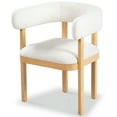 thumbnail image 4 of SAFAVIEH Couture Trystan Scandinavian Boucle Solid Dining Chair, Ivory/Natural, 4 of 14