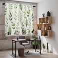 thumbnail image 5 of Sage Green Leaves Kitchen Curtains 63 Inch Length, Summer Botanical Farmhouse Leaf Watercolor Tiers Curtains for Living Room Berdoom, Light Filtering Drapes Window Treatment 2 Panels 42"Wx63"L, 5 of 8