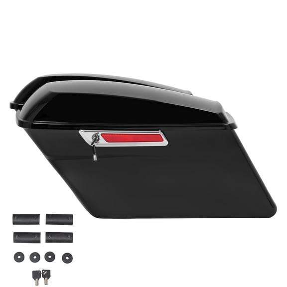 Vivid Black Hard Saddlebag Saddle Bags & Latch For Harley Davidson Touring 94-13