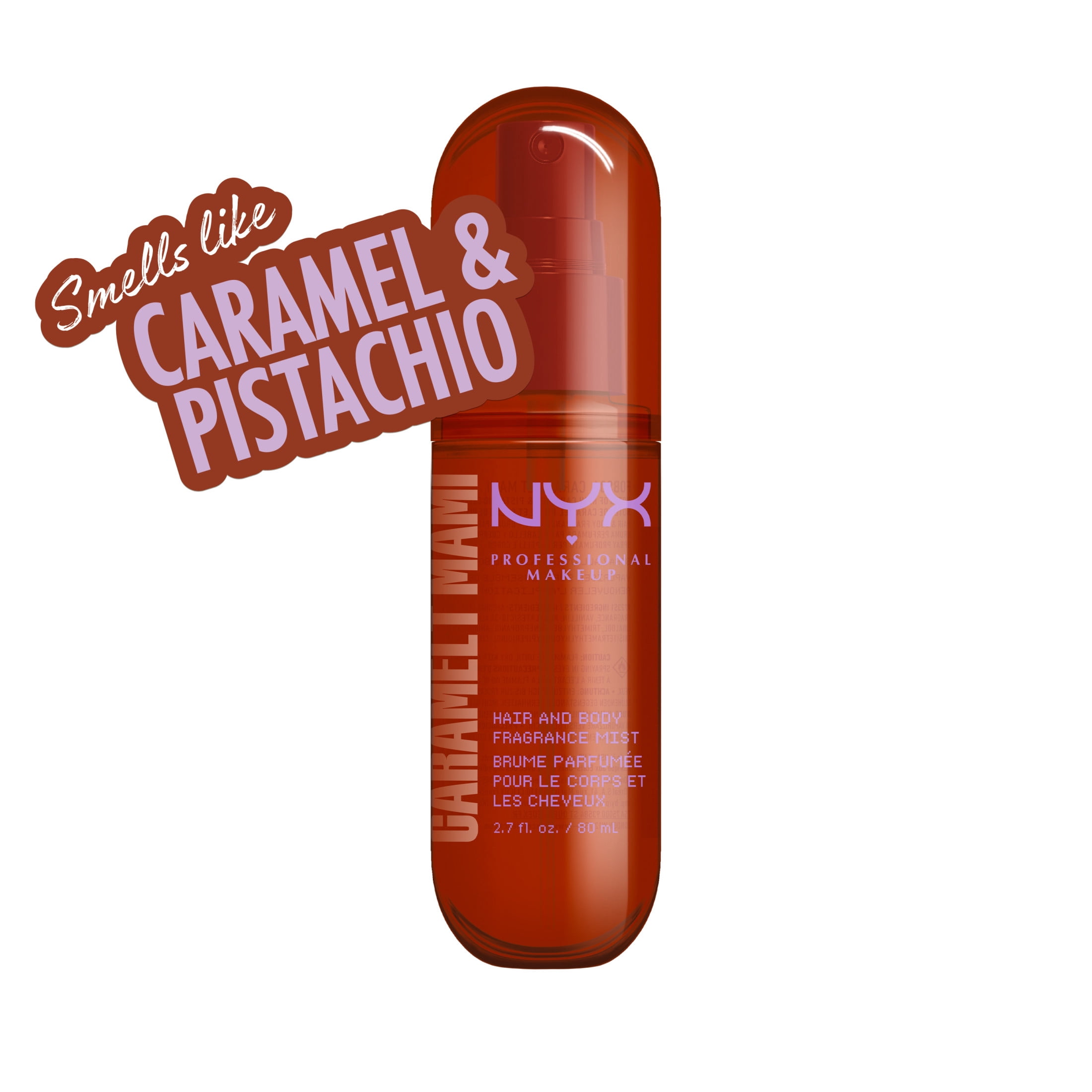 NYX Professional Makeup Fat Oil Caramel Pistachio Sweet Body Spray Hair Mist, Caramelt Mami, 2.7 fl oz