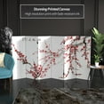 thumbnail image 2 of 4 ft. Short Double Sided Plum Blossom Canvas Folding Screen, 2 of 7