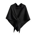 thumbnail image 2 of Chal envolvente para mujer, regalo de uso diario, suave, con bucle, bufanda triangular de punto Negro, 2 of 8