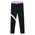 thumbnail image 5 of Hansber Kids Girls Athletic Leggings Sport Gymnastics Skinny Pants Dance Running Figure Skating Yoga Light Purple 8, 5 of 6