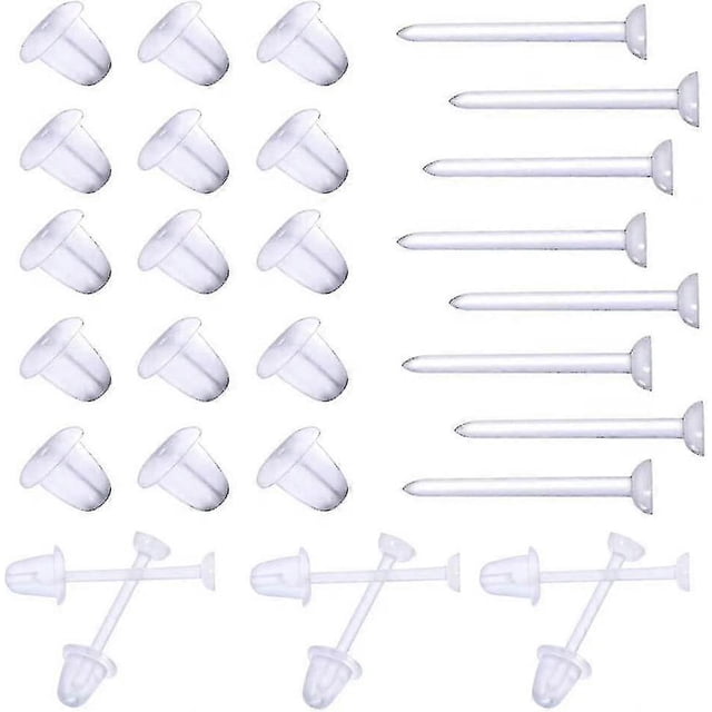 100pcs Silicone Earring Backs Stoppers Pad With 100pcs 5mm Plastic Earring Posts Gift------Product code 73190