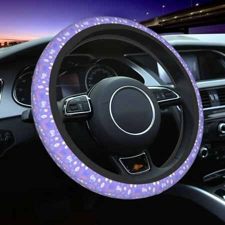 Elastic Steering Wheel Cover Tennis 1 Stretch Thickening Car Steering Wheel Cover Women Men Steering Wheel Protector Universal 15 in