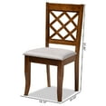 thumbnail image 7 of Baxton Studio Brigitte Modern and Contemporary Grey Fabric Upholstered and Walnut Brown Finished Wood 4-Piece Dining, 7 of 7