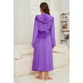 thumbnail image 2 of U2SKIIN Womens Long Hooded Fleece Robe, Soft Warm Spa Bathrobe for Cozy Lightweight Loungewear (Violet, 2XL/3XL), 2 of 5