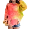 thumbnail image 4 of Mercatoo Teen Girls Cute Tie Dye Hoodies Fleece Warm Oversized Pullover Sweatshirts Kids Gradient Color Cotton Hoodie Clothes, 4 of 7