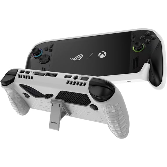 Protective Cover for  ROG Xbox Ally X Case 2025 with Kickstand,Silicone Shock-Absorption Lightweight Dockable Protective Grip Case for ROG Xbox Ally X Protector Bumper Accessories White