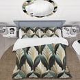 thumbnail image 2 of Designart "Opulent Emerald & Gold Deco" Damask Bedding Covert Set - Bohemian & Eclectic Bed Set With 2 Shams, 2 of 5