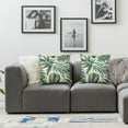 thumbnail image 3 of JRXY Tropical Leaves Green Palm Leaf Decorative 2-Piece Short Plush Pillowcase Set White, 3 of 6
