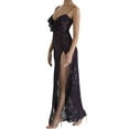 thumbnail image 5 of Womens Elegant Lace Dress Spaghetti Strap V-Neck High Split Dress Maxi Evening Party Dresses, 5 of 6