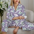 thumbnail image 6 of Uemuo Lavender Flowers Pattern Womens Pajama Sets,PJ Set for Women,Pajamas for Women Logo,Long Sleeve Pajama Set for Women,Soft Long Sleeve Top With Pants-X-Large, 6 of 9