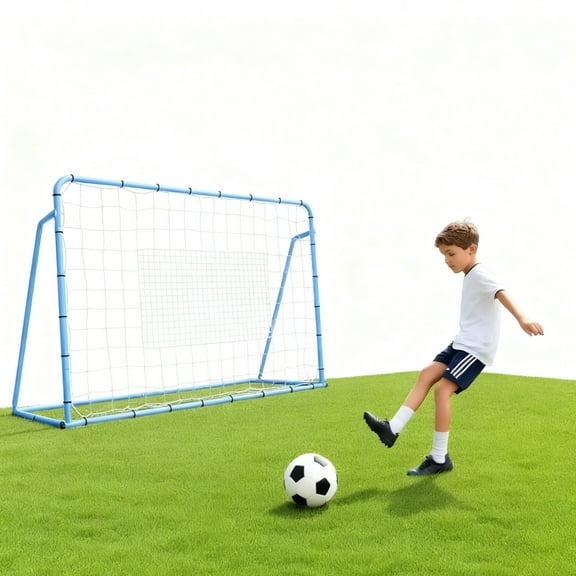 Riedhoff 2-in-1 Soccer Rebounder Net 6' x 4', Light Blue