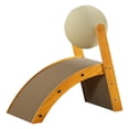 thumbnail image 3 of Rascador de juguete para gatos con bola giratoria, tablero rascador duradero para gatos, protección de muebles de juguete para mascotas, almohadilla L, 3 of 8
