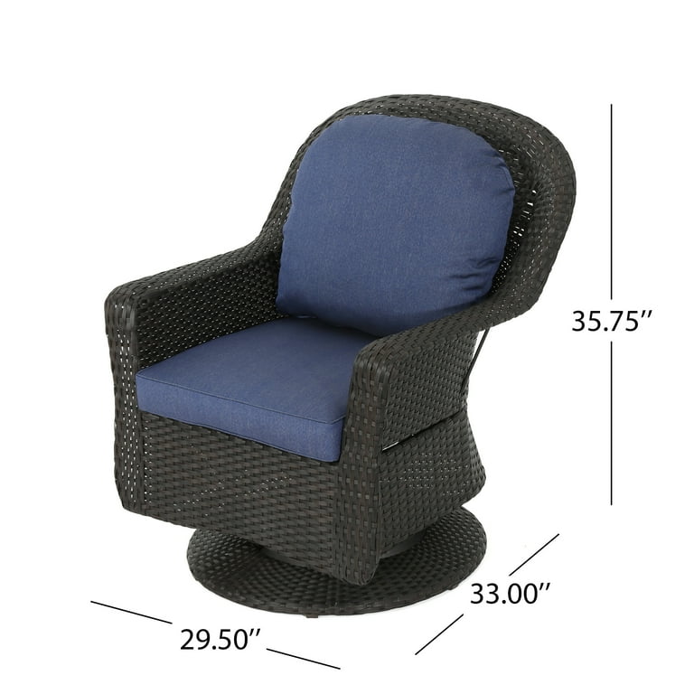Christopher knight home liam outdoor wicker swivel club chair with cushion new arrivals