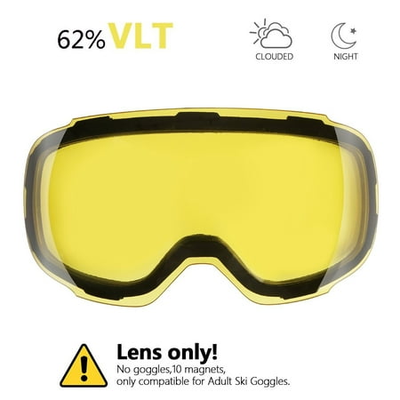 findway Ski Goggles, Snow Snowboard Snowboarding Sports Goggles Glasses - for Women Men Ladies Youth Teen OTG Over Helmet Compatible - Anti-Fog 100% UV Protection, Anti-Glare Ski Goggles A1 Yellow