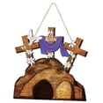 thumbnail image 3 of simhoa He IS Risen Door Sign Welcome Art Religious Decoration for Spring Household Wall, 3 of 8