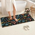 thumbnail image 4 of Black Cartoon Dinosaurs Names Pattern Bathroom Rugs Mat,Non Slip Microfiber Bathroom Rug,Rubber Backing,Soft Bathroom Mats for Bathroom Floor,Tub and Shower,60x24in(150x60cm), 4 of 5