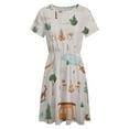 thumbnail image 4 of Cartoon Camper Short Sleeve Dress Women Summer Evening Dresses Ladies Sundress, 4 of 7